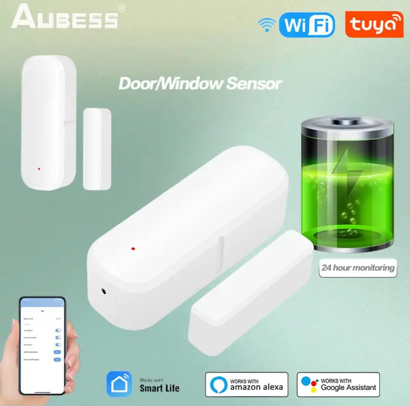 

Tuya WiFi Smart Door Sensor Smart Home Wireless Door Open/Closed Detectors Window Sensor SmartLife Works With Google Home Alexa