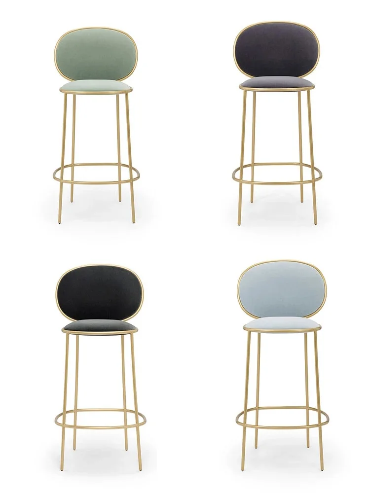 Nordic Bar Stool Wrought Iron Ins Creative Table Gold Lift Cafe Back Net Red High Chair Simple Counter Stool Bar Stools for Home