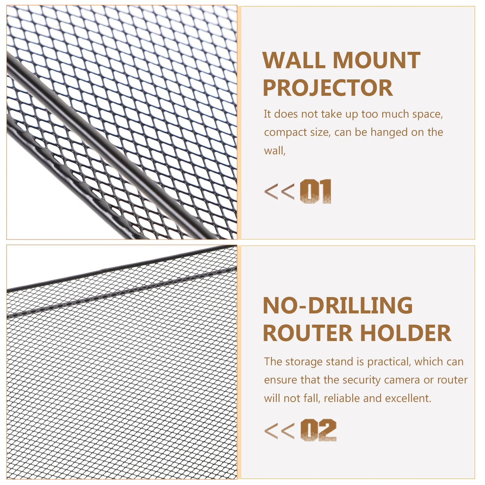 

Wall Mount Router Holder No Drilling Iron Material Compact Size for Living Room Bedroom Wall Mounted Router Storage Rack