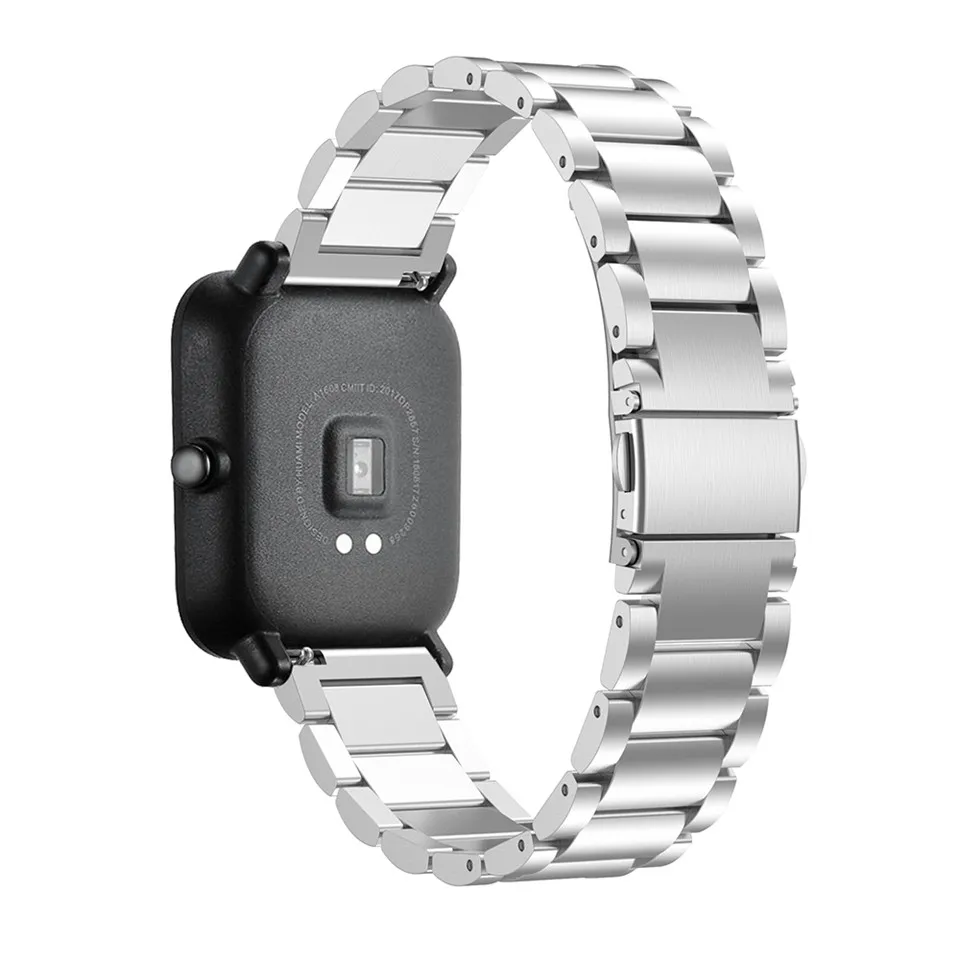 ステンレス製ストラップhuami amazfit bip 3/3pro xiaomiブレスレットamazfit bip/lite bip s/lite金属リストバンド高級コレア用