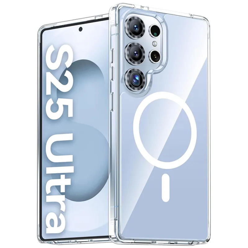 Kristallklare magnetische Hülle für Magsafe Samsung S25 Edge S23 S24 Plus S22 Ultra S21 FE S24fe S25Ultra stoßfeste Macsafe Cover