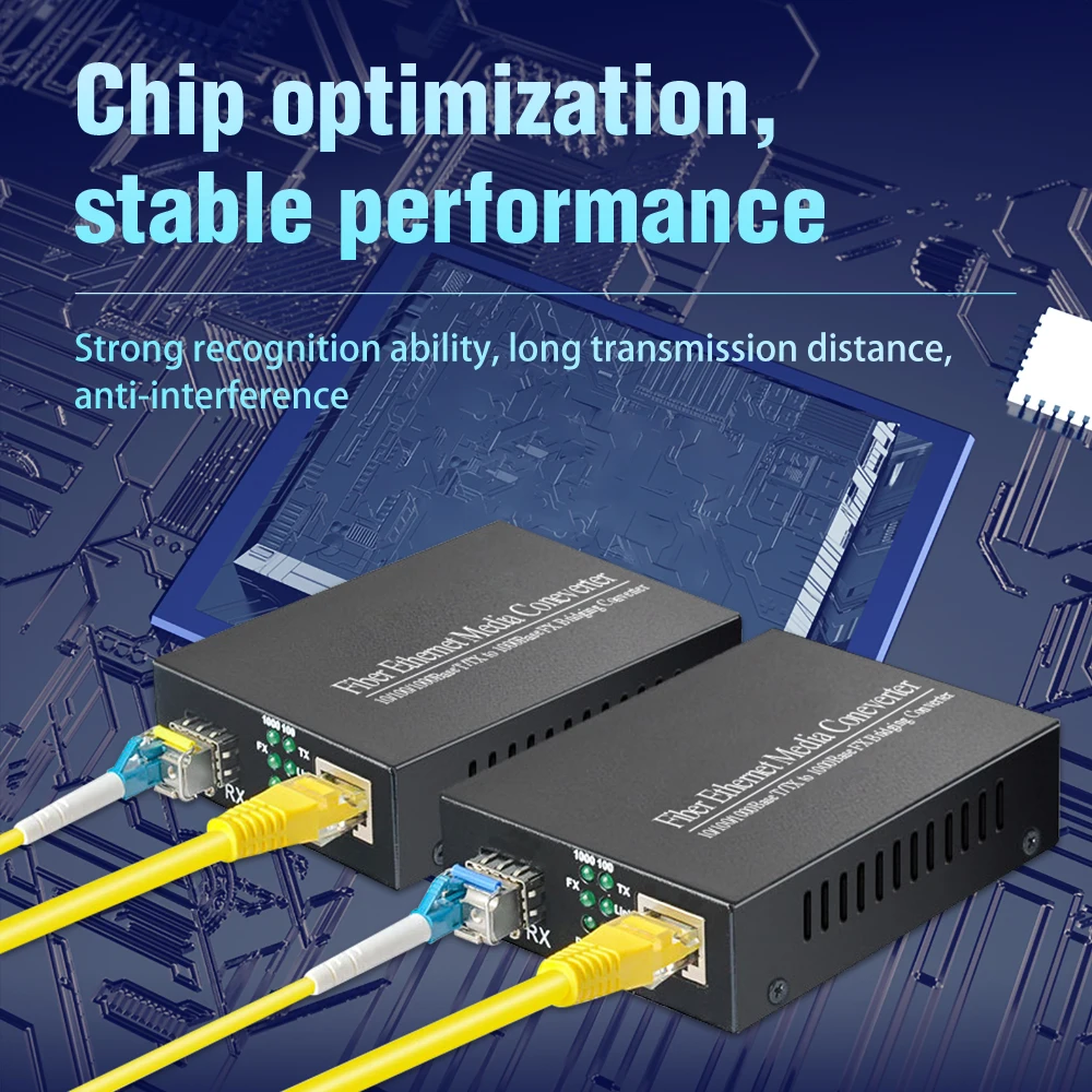 SFP Fiber to RJ45 Media Converter SFP 10/100/1000M Ethernet Converter Transceiver พร้อม Optical โมดูล SC พอร์ต 20 กม./40 กม.