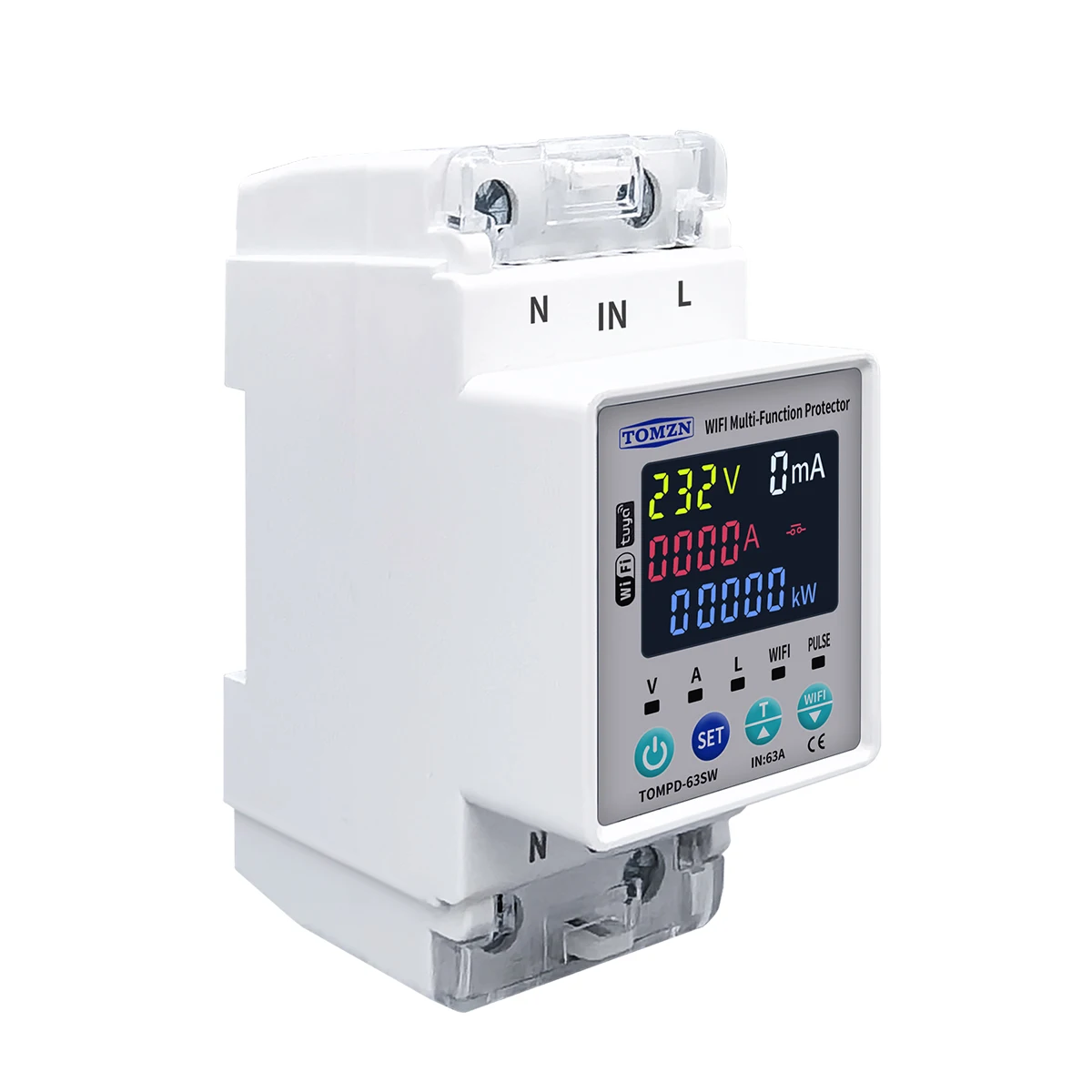 Wyłącznik inteligentny TOMPD-63SW TOMZN 2P 63A 110V 220V TUYA WIFI z pomiarem energii Kwh i timerem