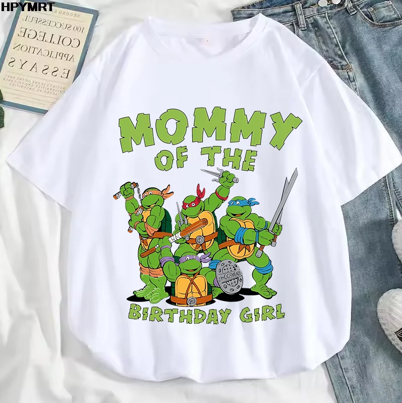 Teenage Mutant Ninja Turtles T Shirts Mom Dad Cotton Tops Short Sleeve Family Matching Clothes PAPA MAMA Tee Birthday Party Gift - view 3