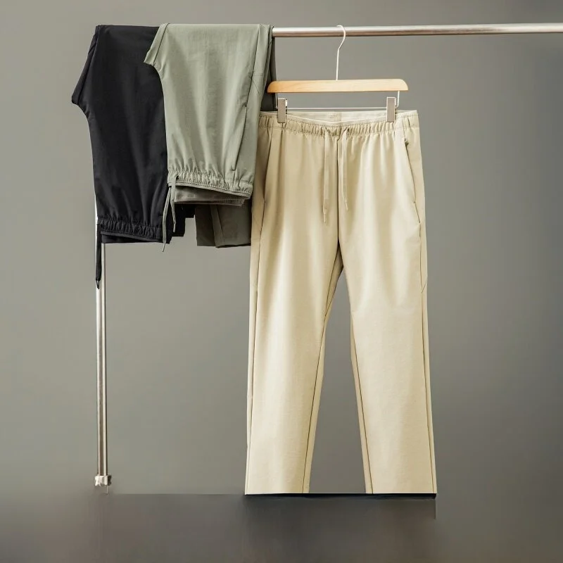 High-End Men's 3D Tailored Loose Straight Leg Pants Windproof Waterproof Soft  Trousers Casual Fashion Autumn Wear