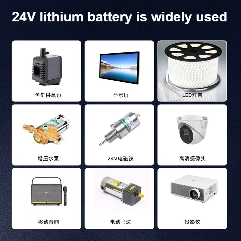 24V 2600mAh High-Capacity Lithium Battery Pack 6-Series 25.2V 18650 Type for Monitors, Speakers, Motors，Power Bank