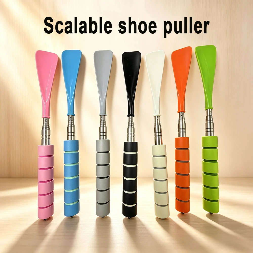 Stainless Steel Telescopic Shoe Puller, Shoe Lifting Device for Elderly and Pregnant, Puller Tool