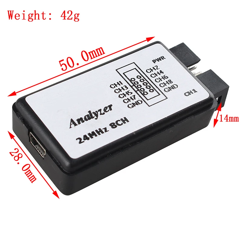 USB Logic Analyzer 24MHz 8 Channel 24M/seconds Logic Analyzer Debugger For ARM FPGA Logic Analyzer Logic 24M 8CH — zdjęcie 3