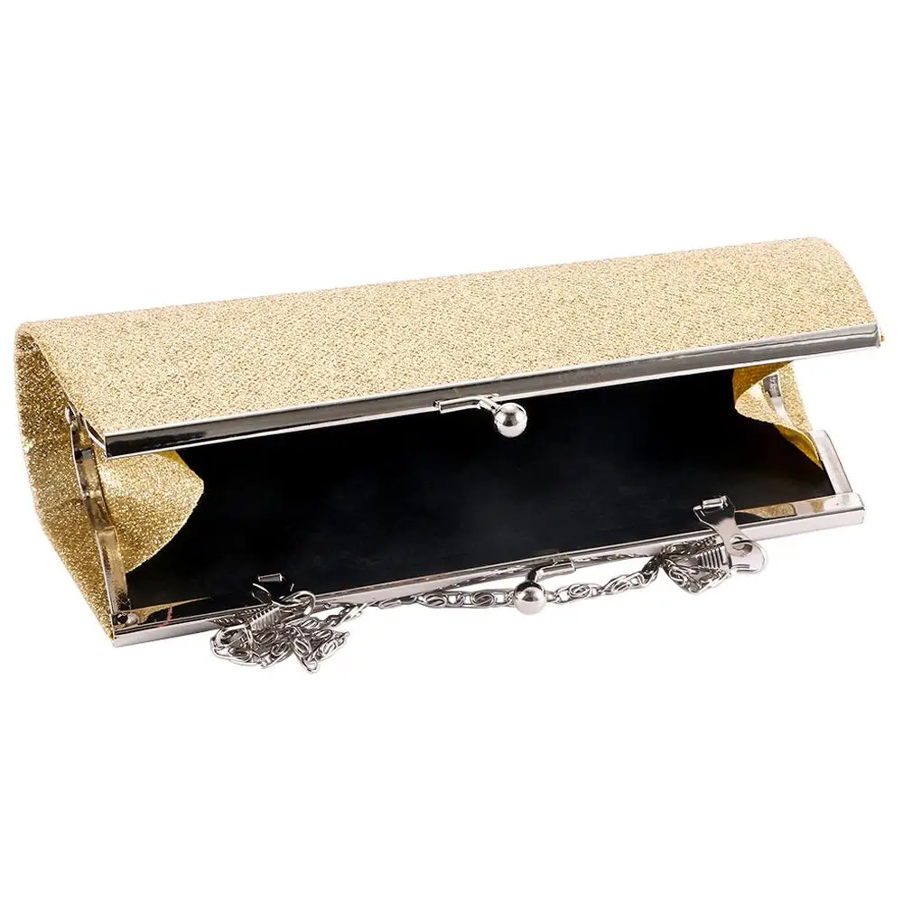 체인 장식이 있는 반짝이는 신부 들러리 웨딩 파티 핸드백 클러치 이브닝 백 숄더백