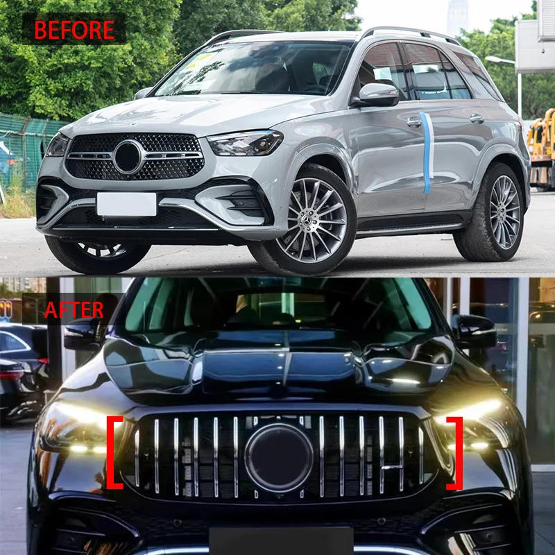 

For 2023-2026 Mercedes GLE W167 Late Version GT Vertical Slat Racing Grille Body Kit