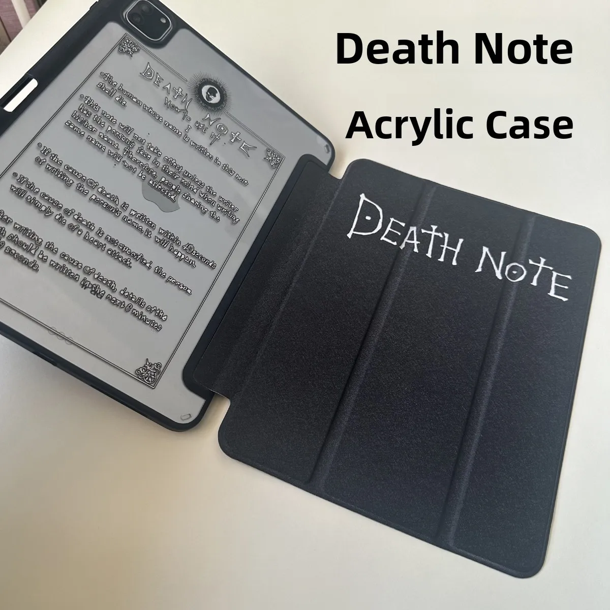 

Новый акриловый защитный чехол для iPad Death Note с отсеком для стилуса, совместимый с Air4 и Air5, аксессуары для планшетов