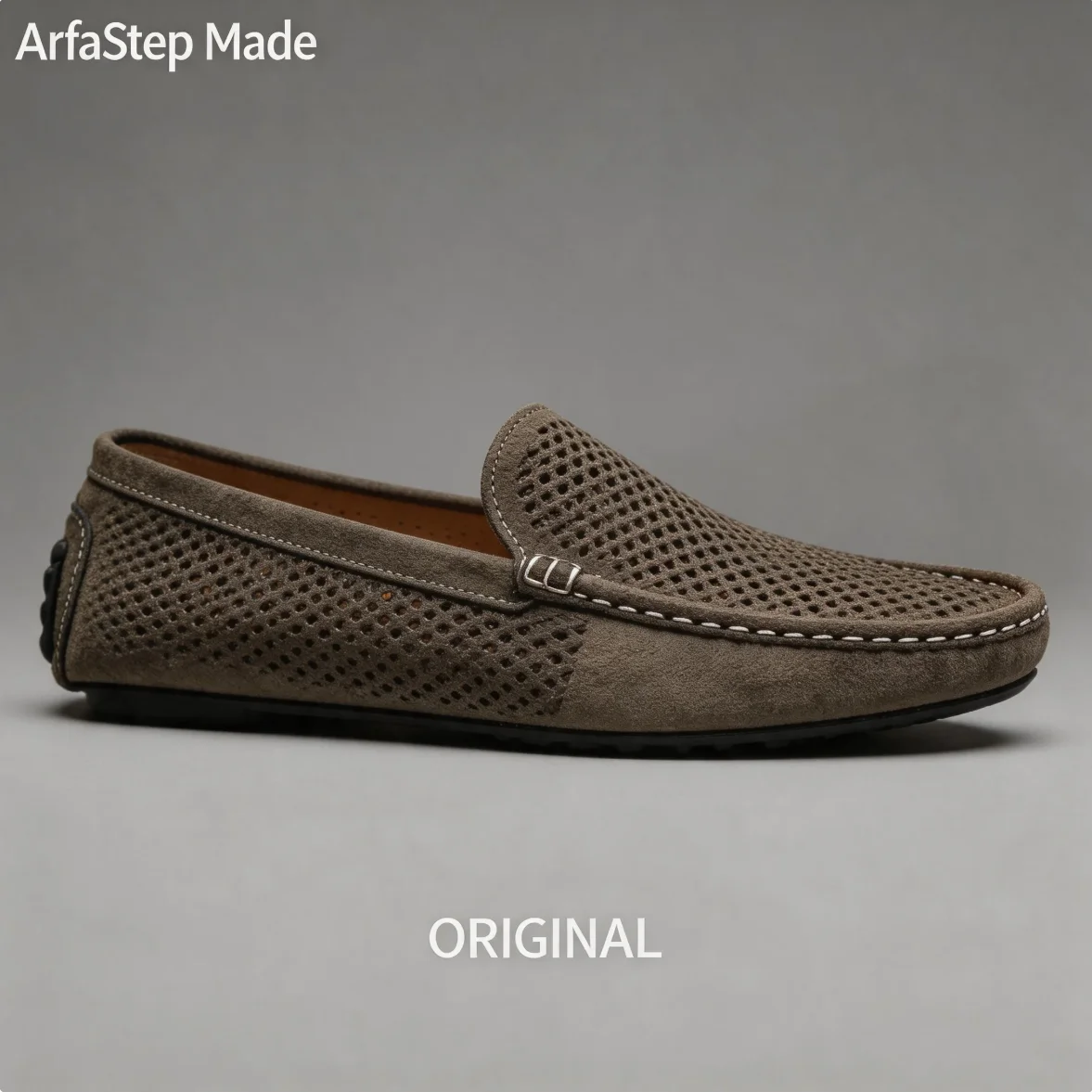 

ArfaStep Men's Brown Leather Loafers Business Slip-On Driving Moccasins Comfortable Casual Flat Walking Shoes for Men