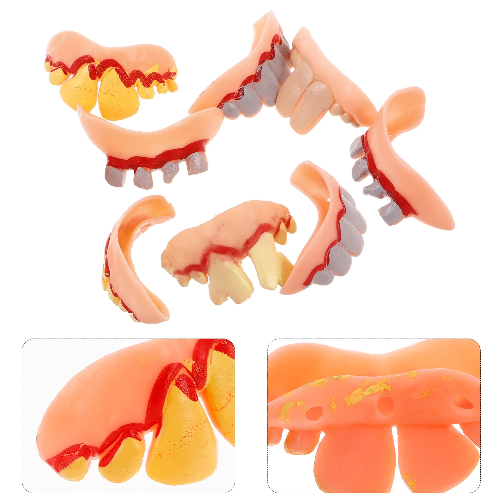 8 PCS False Teeth Joke Halloween Costumes Funny Model Artificial Ugly Denture for Child