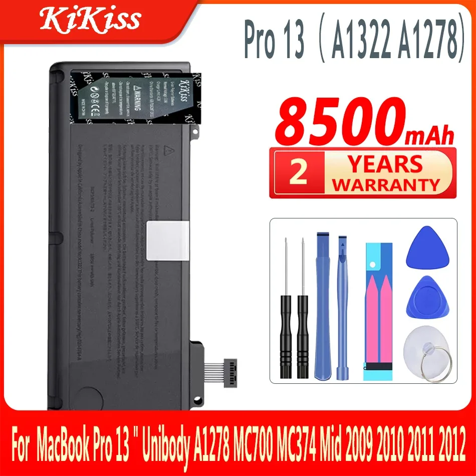 

Новая батарея KiKiss Pro 13 ( A1322 A1278) 8500 мАч для MacBook Pro 13 "Unibody A1278 MC700 MC374 Mid 2009 2010 2011 2012