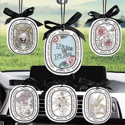 6Pcs Air Freshener Car Perfume Natural Scented Paper Auto Hanging Decoration fragrant tablets Aromatherapy Accessories Interior