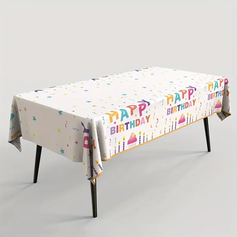 A set of blue color-themed birthday celebration tablecloth suitable for birthday partiesxzj