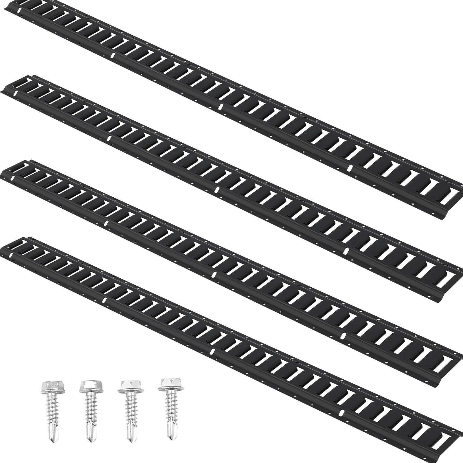 VEVOR E Track Tie Down Rail Kit 5' Steel Rails Secure Cargo 2000 lbs with Screws for Garages Vans Trailers Motorcycle Tie Downs