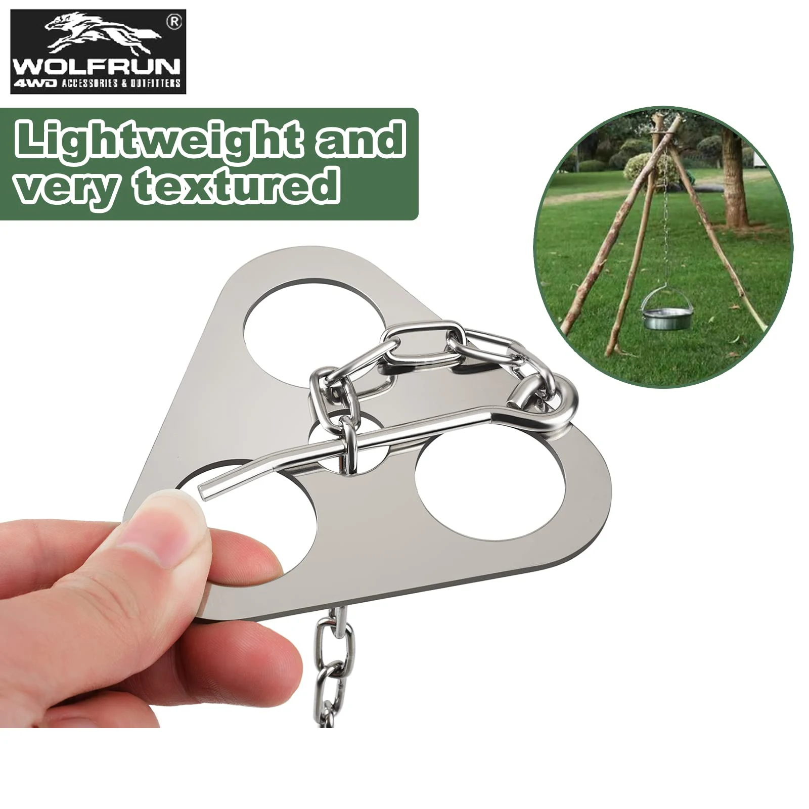 

Portable Camping Tripod Detachable Outdoor Barbecue Tripod Campfire Cooking Hanging Rack Adjustable Stainless Picnic Tripod