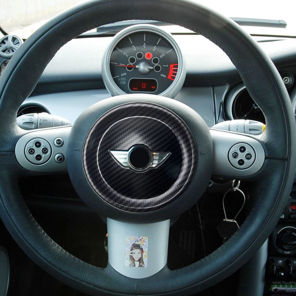 

For MINI Cooper R53 R52 R50 Car Steering Wheel Center Panel Sticker Cover Car-Styling Accessories