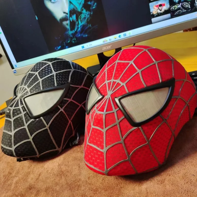 

Hot Sale Marvel 1:1 Tobey Mask 3d Spider-Man Venom Helmet Lights With Mask Removable Lenses Mascara Cosplay Set Christmas Gift
