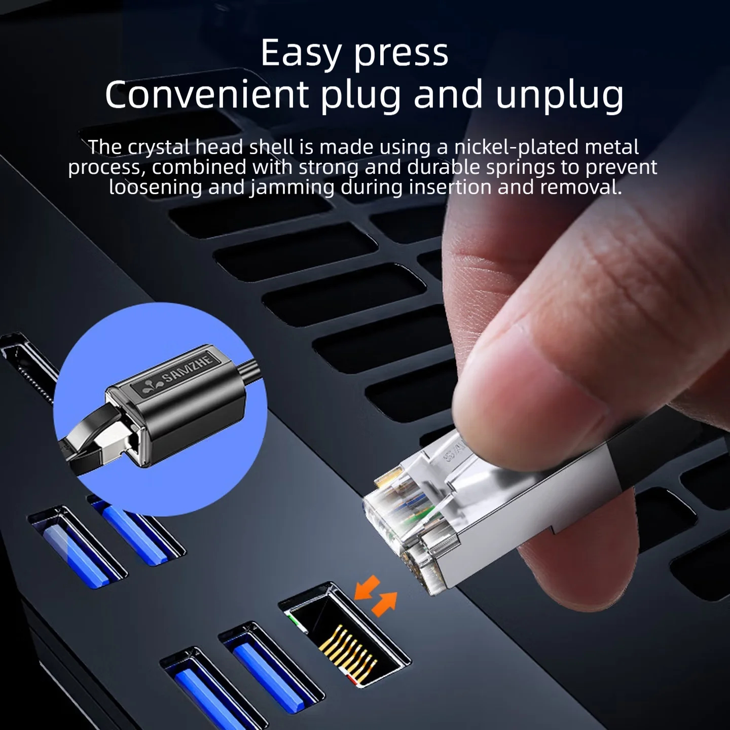 SAMZHE RJ45 Ethernet-Verlängerungskabel-Adapter CAT6 Stecker auf Buchse Verlängerungs-Patchkabel für PC Laptop Cat6 Ethernet-Kabel – Detail 9
