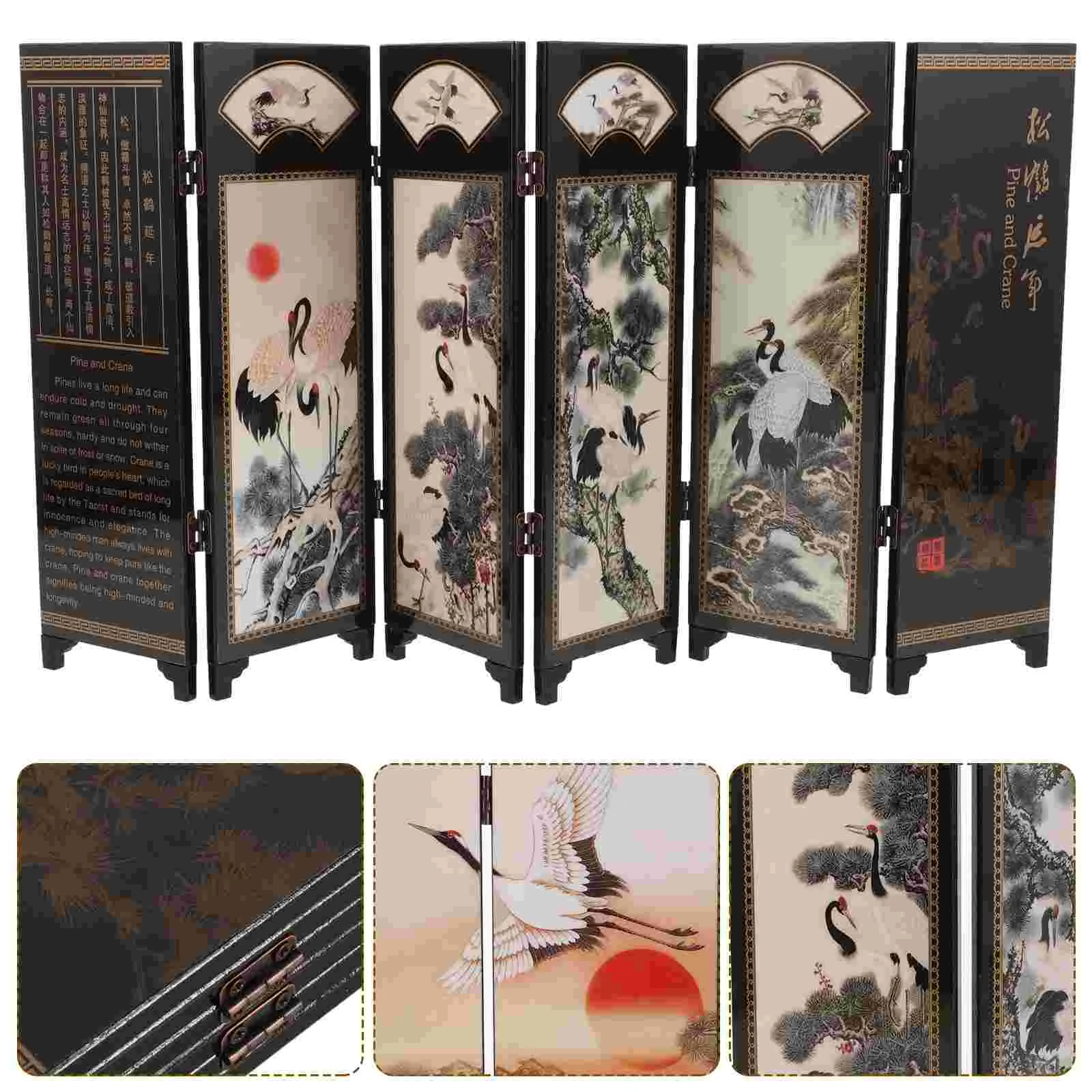 Desktop Small Screen Lacquer Travel House Decorations for Home Wooden Decorative Model