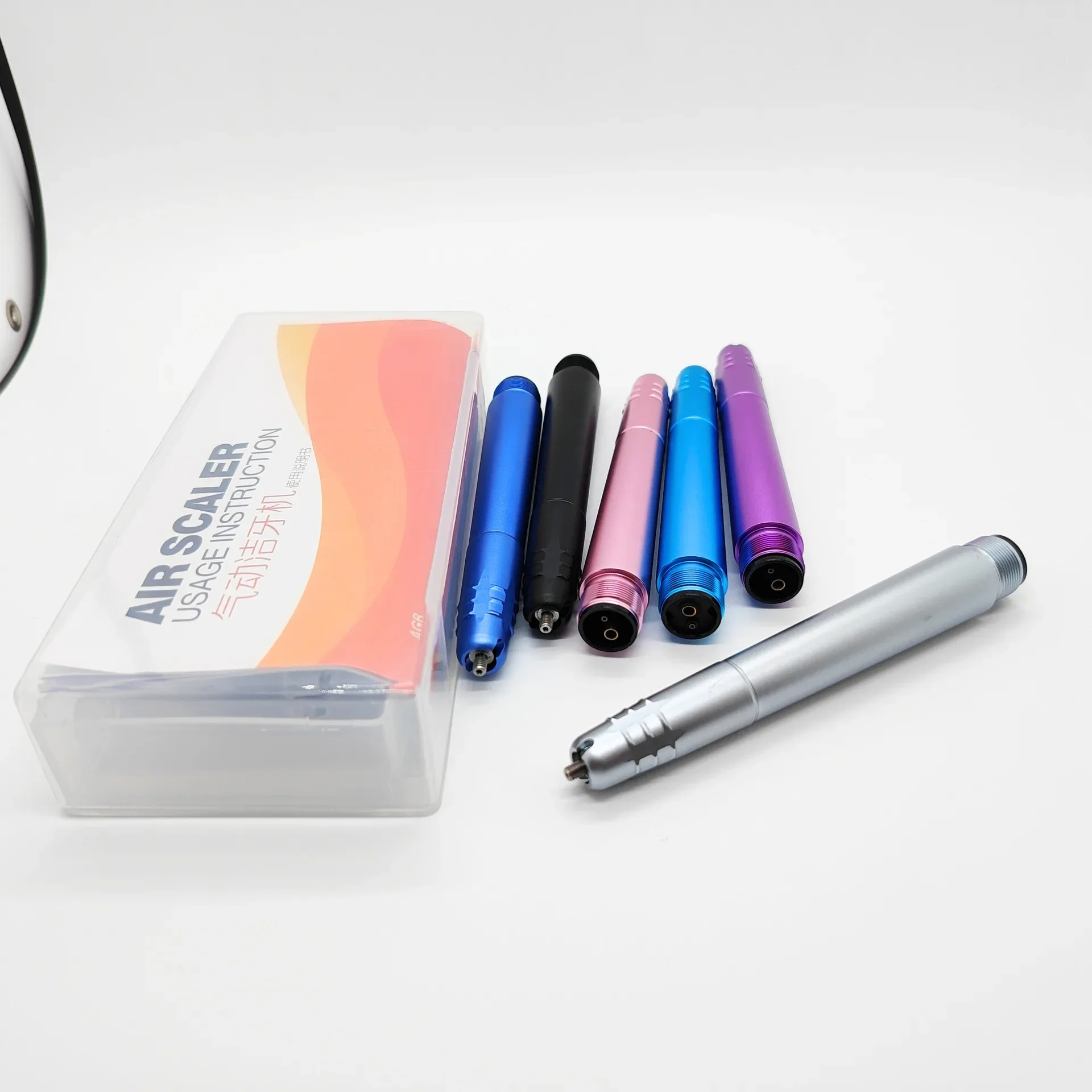 Colorful Ultrasonic Air Scaler with 3 Cleaning Tips 2/4 Holes Handpieces for Tooth Calculus Remover Cleaning