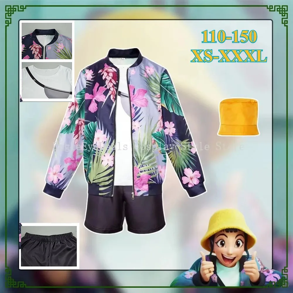 

Kpop Demon Hunter Huntrix Zoey Cosplay Costumue Casual Clothes Rainforest Style Coat Jacket Yellow Hat Halloween Party Girl AD