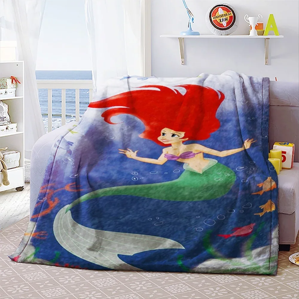 Mermaid Princess Ariel Home Textile Coral Fleece Throw Blankets Good Quality Flatsheet Bedding for Baby Kids Girls Gifts