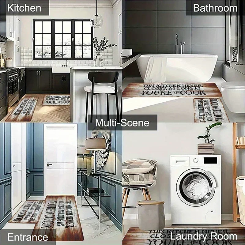 VIKAMA Niedliche Katze für die Küche, Willkommensteppich, Eingang, Fußmatte, Wohnzimmer, Sofa, Teppiche, Heimdekoration, Wohnzimmerteppiche, Waschküche – Detail 14