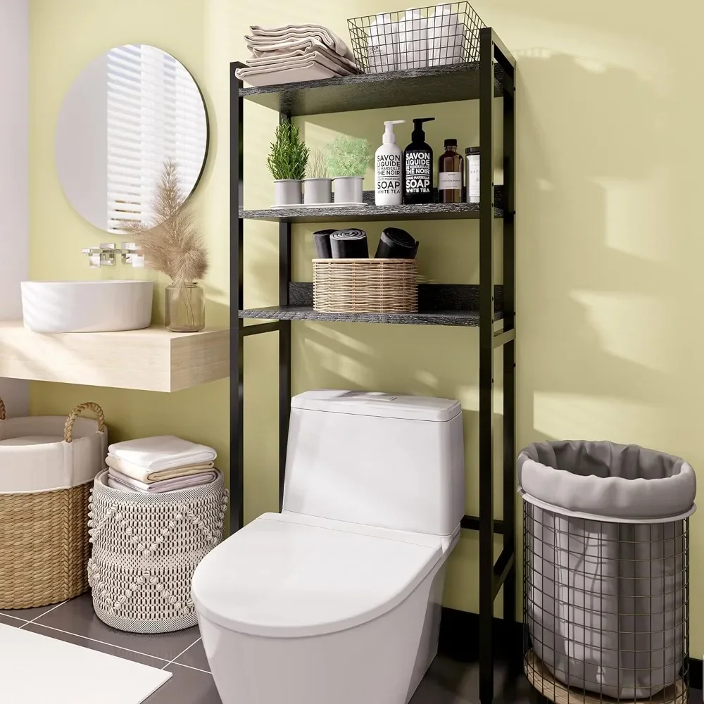 

Over The Toilet Simple Bathroom Shelf & Storage - 3-Tier Over The Toilet Space Saver, Bathroom Organizer, Laundry Room