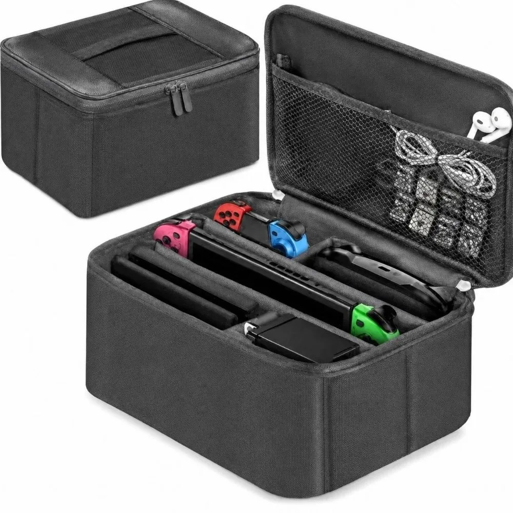 New Large Capacity Carrying Protective Case Shockproof Nylon Storage Bag Portable Handbag for Nintendo Switch OLED