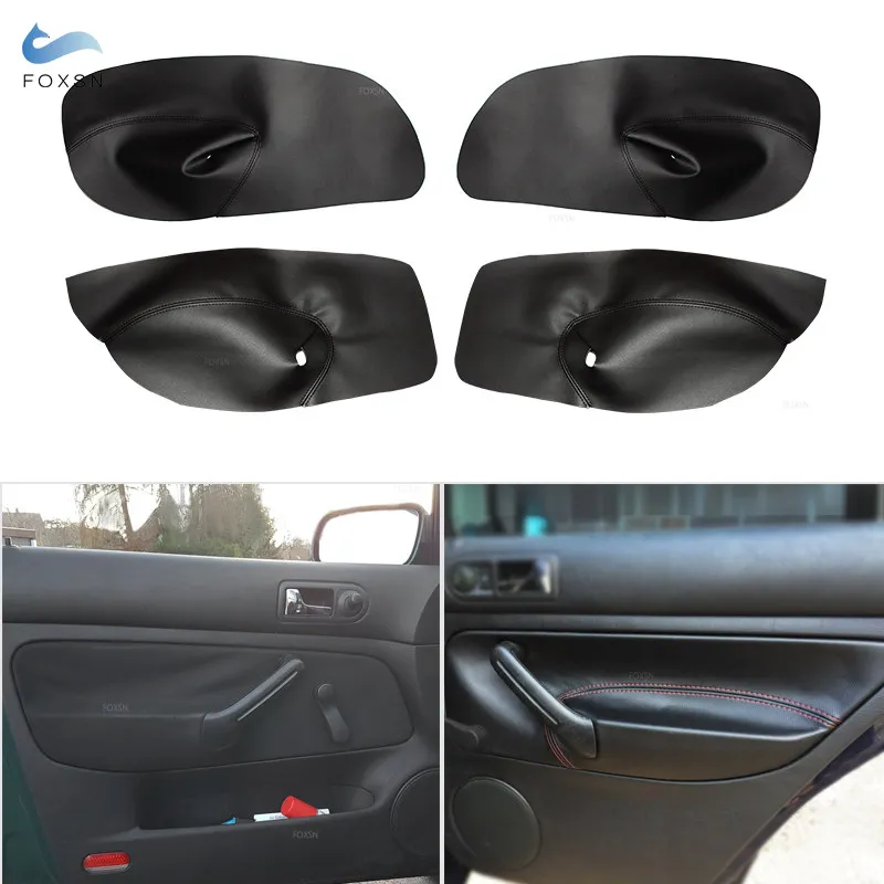 4pcs Microfiber Leather For VW Golf 4 MK4 Bora Jetta 1998 - 2005 Car Manual Control Window Door Panels Handle Armrest Cover