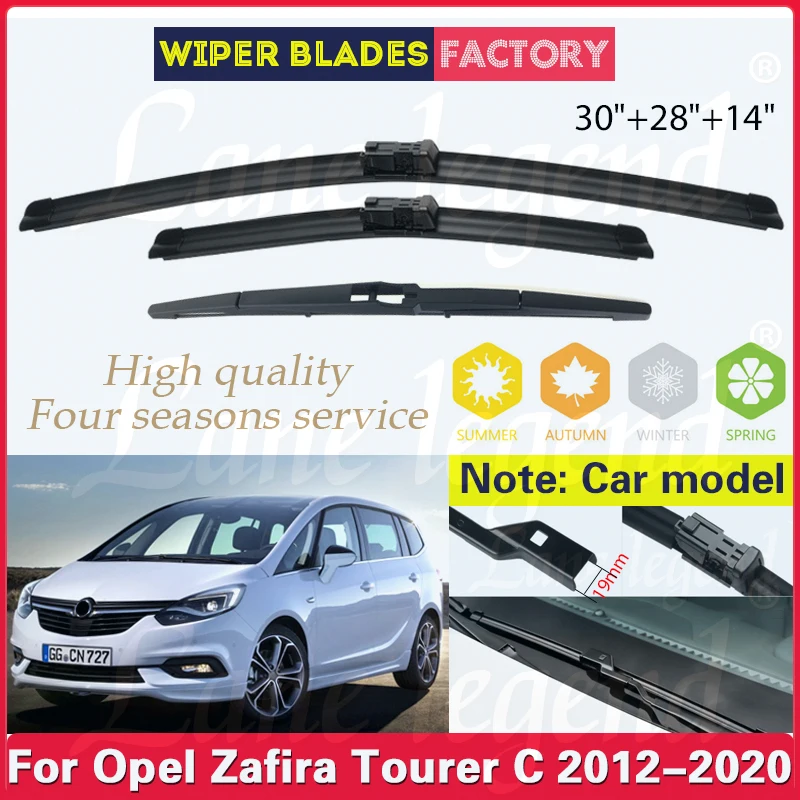 Car Wiper For Opel Zafira Tourer C 2012 - 2020 Front Rear Wiper Blades Windshield Windscreen Window Car Rain Brush 30\