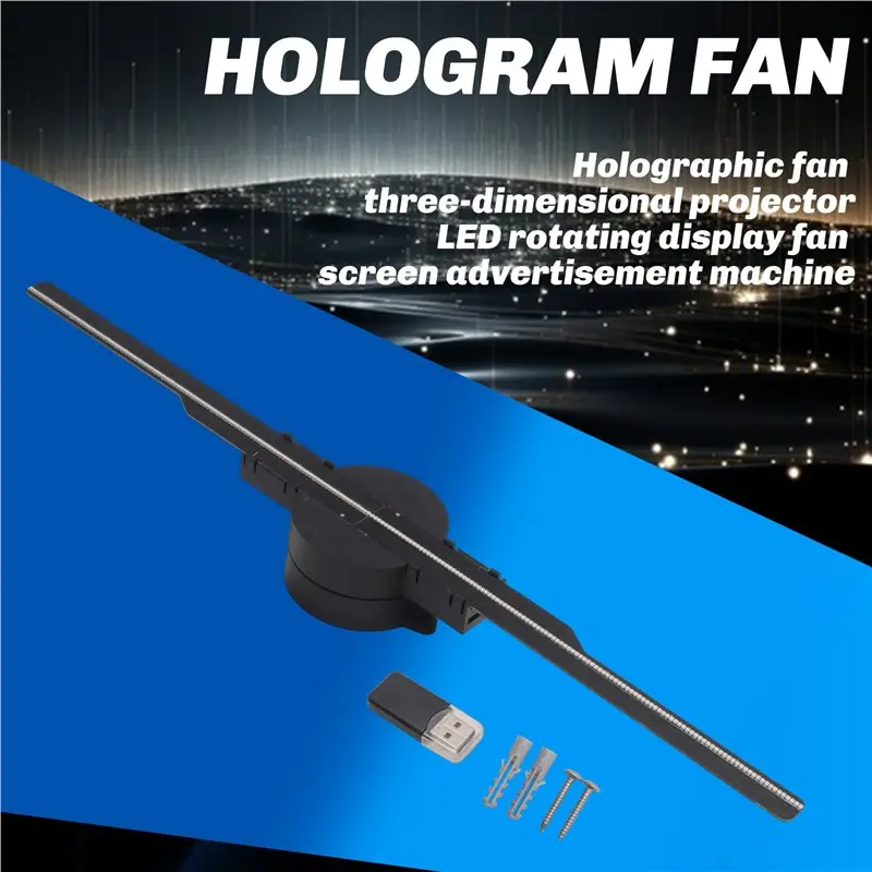 Y22A-Wifi 3D Hologram Fan Projector 2000X224 Resolution 224 LED Beads Borderless Images For Business Advertising AU Plug