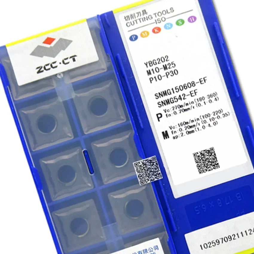 

SNMG150608-EF YBG202/SNMG150612-EM YBG202 SNMG542 SNMG543 ZCC.CT Твердосплавные вставки с ЧПУ для нержавеющей стали 10 шт./кор.
