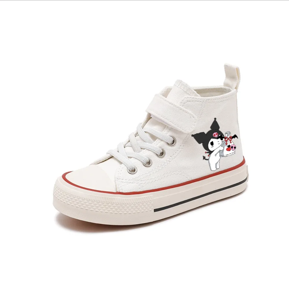 Kuromi Canvas Cartoon Tennis Shoes Girl Kid comodo Disney High-top Casual comfort Shoes bambini Print Boy Sport Girl