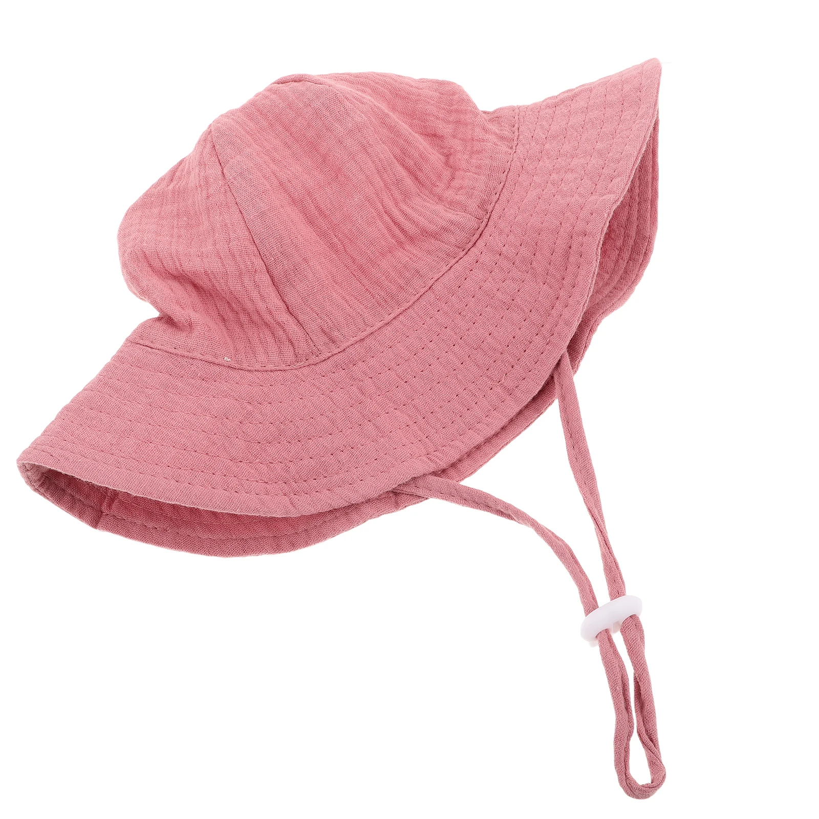 

Hat Cotton Infant Bucket Hat Breathable Wide Brim Adjustable Outdoor Protection Newborn Soft Pink For Toddler Girl