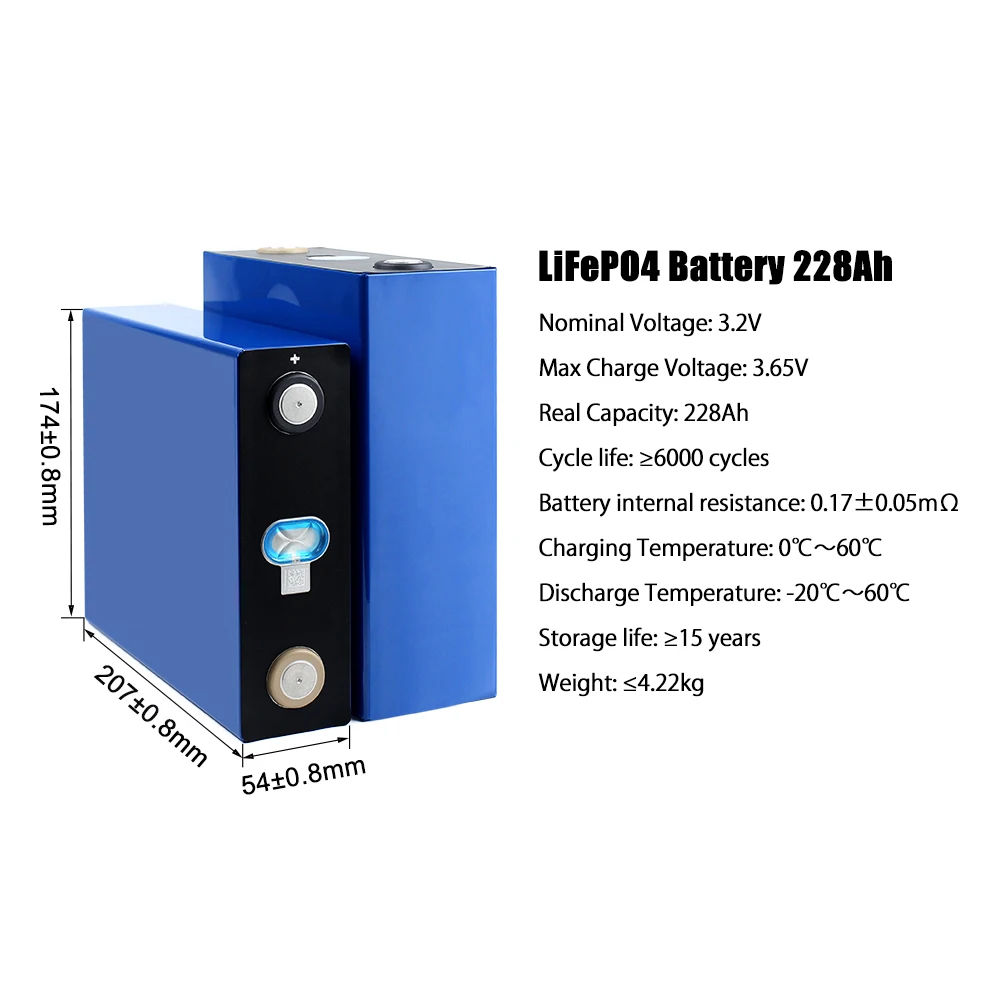 HAKADI 4PCS Lifepo4 3.2V 100Ah 120Ah 173Ah 202Ah 228Ah 310Ah Akumulatory do układu słonecznego DIY 12V Akumulator