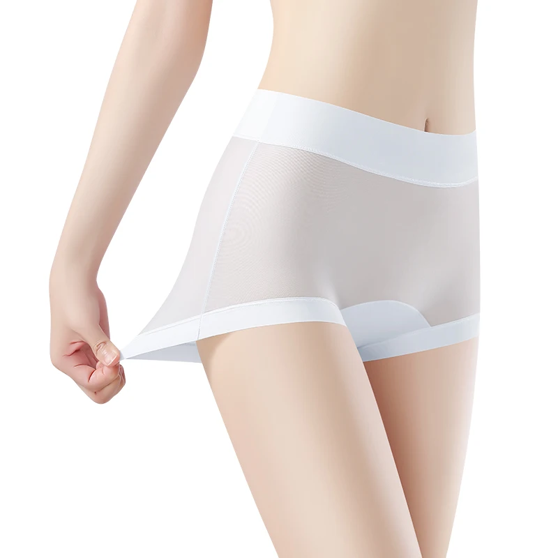 Roupa interior para mulheres verão gelo seda sexy calcinha conjunto pacote lingerie feminina transparente linergie mulher boxers micro briefs shorts