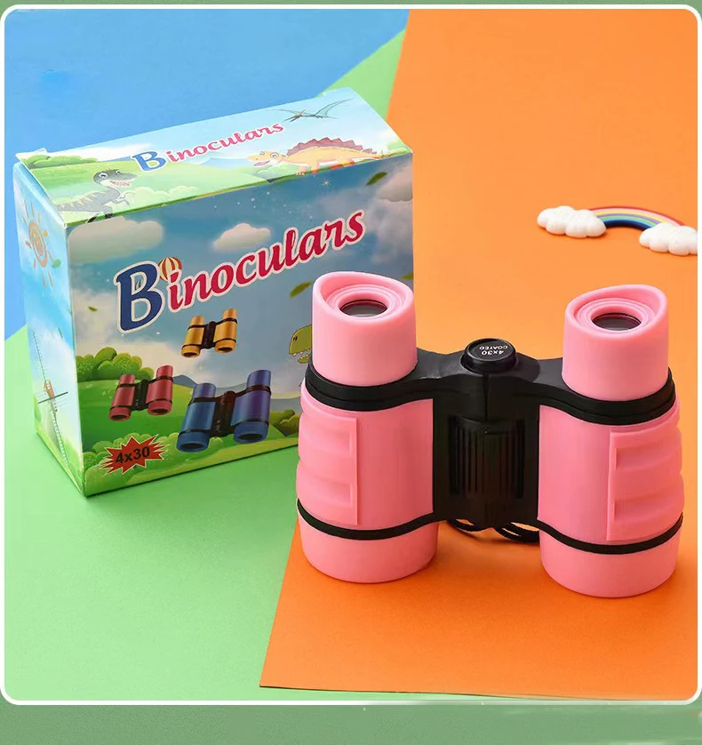 Focal Adjustable Children Binoculars Telescope Binoculars Toy Game Props Birthday Present for Entertaining Bird Watching (Blue)