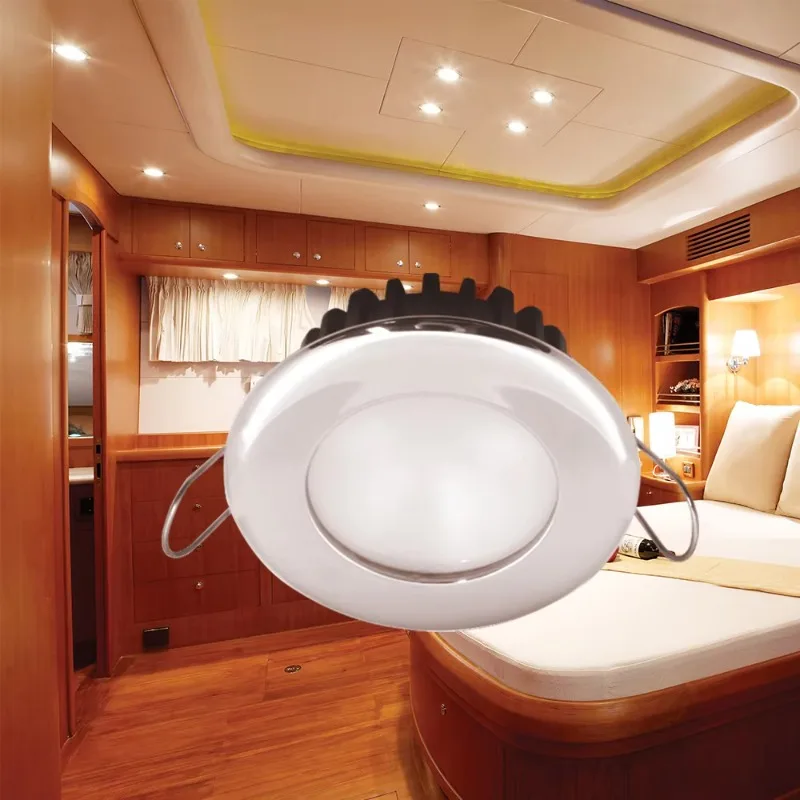 Marine DC 24V 5W Stainless Steel LED Boat Light Illumination Marine Recessed Ceiling LED Boat Light