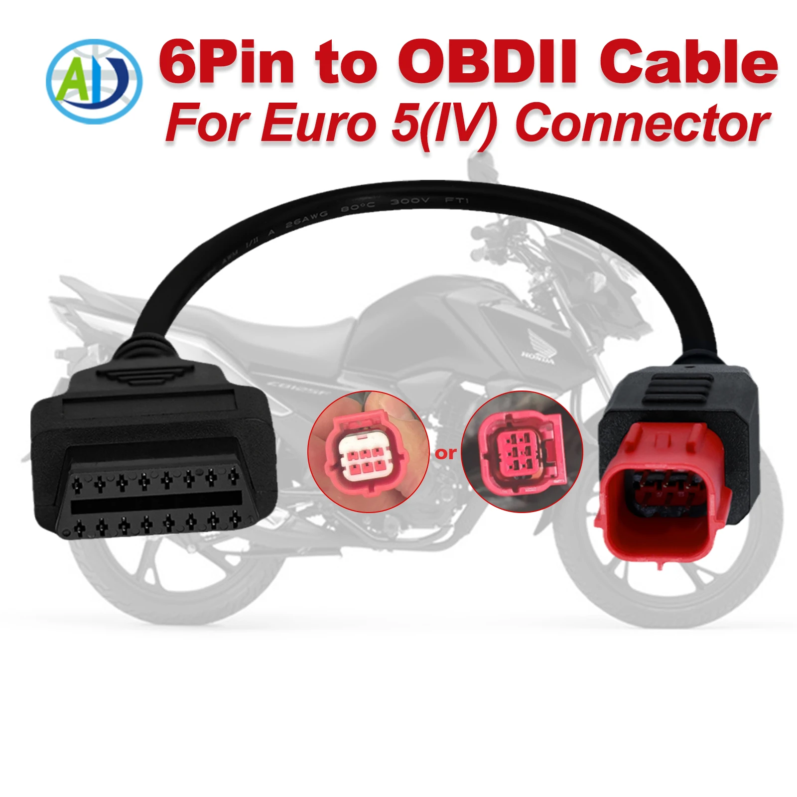 

4/6 Pin Motorcycle OBD Connector For HONDA OBDII Diagnostic Adapter Cable for Benelli/Suzuki/KTM/MOTO GUZZI/Vespa/Yamaha/Piaggio