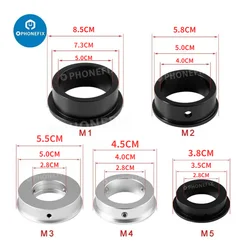 35mm 40mm 50mm 73mm C-Mount Lens Adapter Ring for Digital Stereo Microscope Foucing Bracket Holder for Phone PCB Repair Tool Set