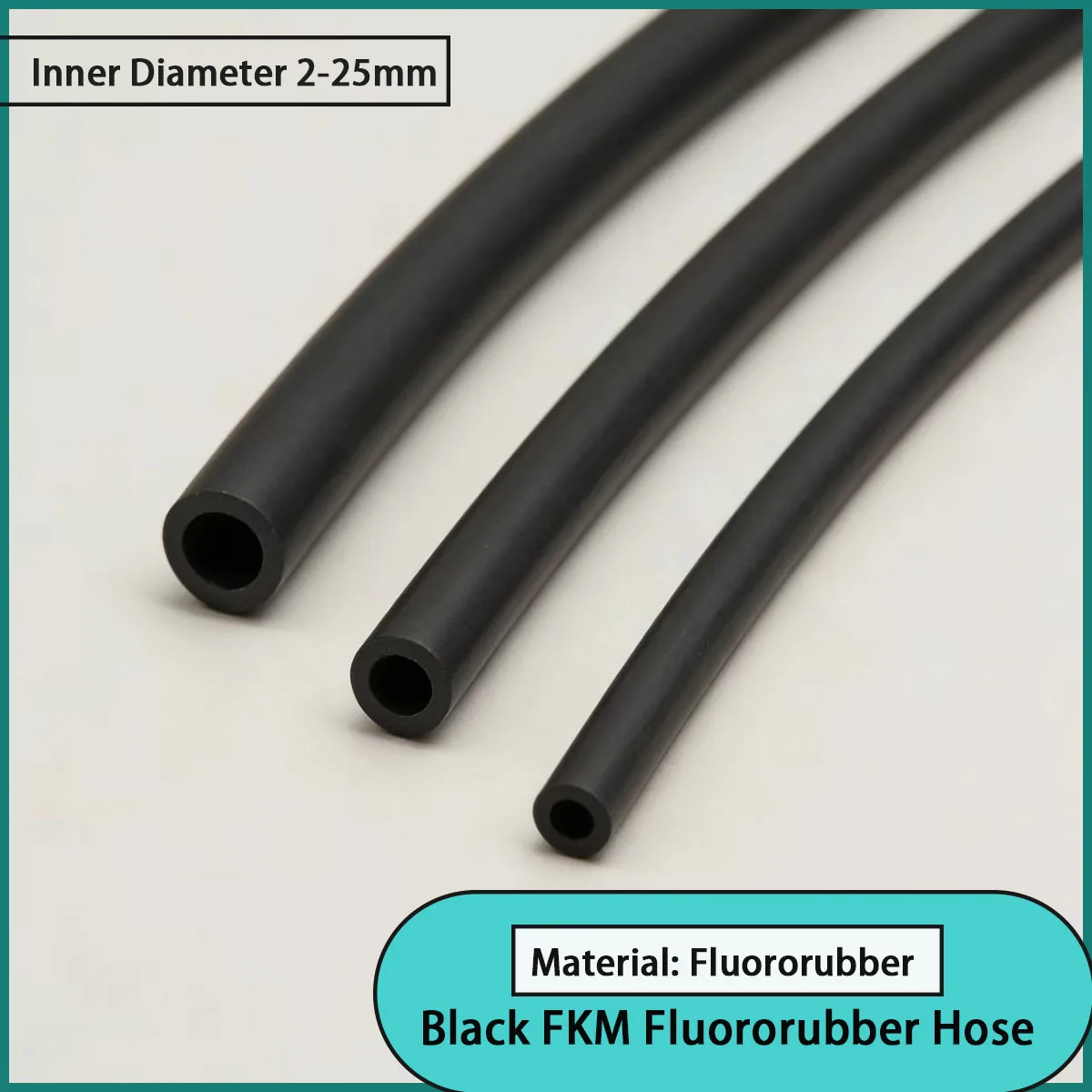 Inner diameter 2-25mm black FKM fluororubber hose Used for aviation, automotive, chemical, etc