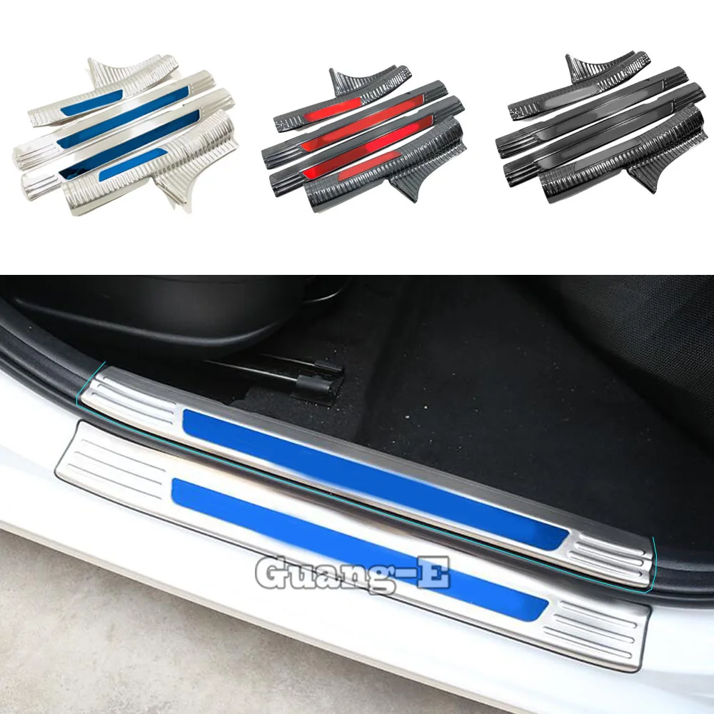 

Car Cover Stainless Steel Pedal Door Sill Scuff Plate Cover Inner Threshold 4Pcs For Kia K3 Forte Cerato 2019 2020 2021 2022