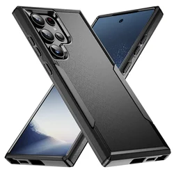 For samsung s25 Ultra S24 S22 S21 S20 A56 A36 A16 A55 5G A35 A15 Black Dual Layer Armor Case for Samsung Galaxy S23 FE 5G Plus
