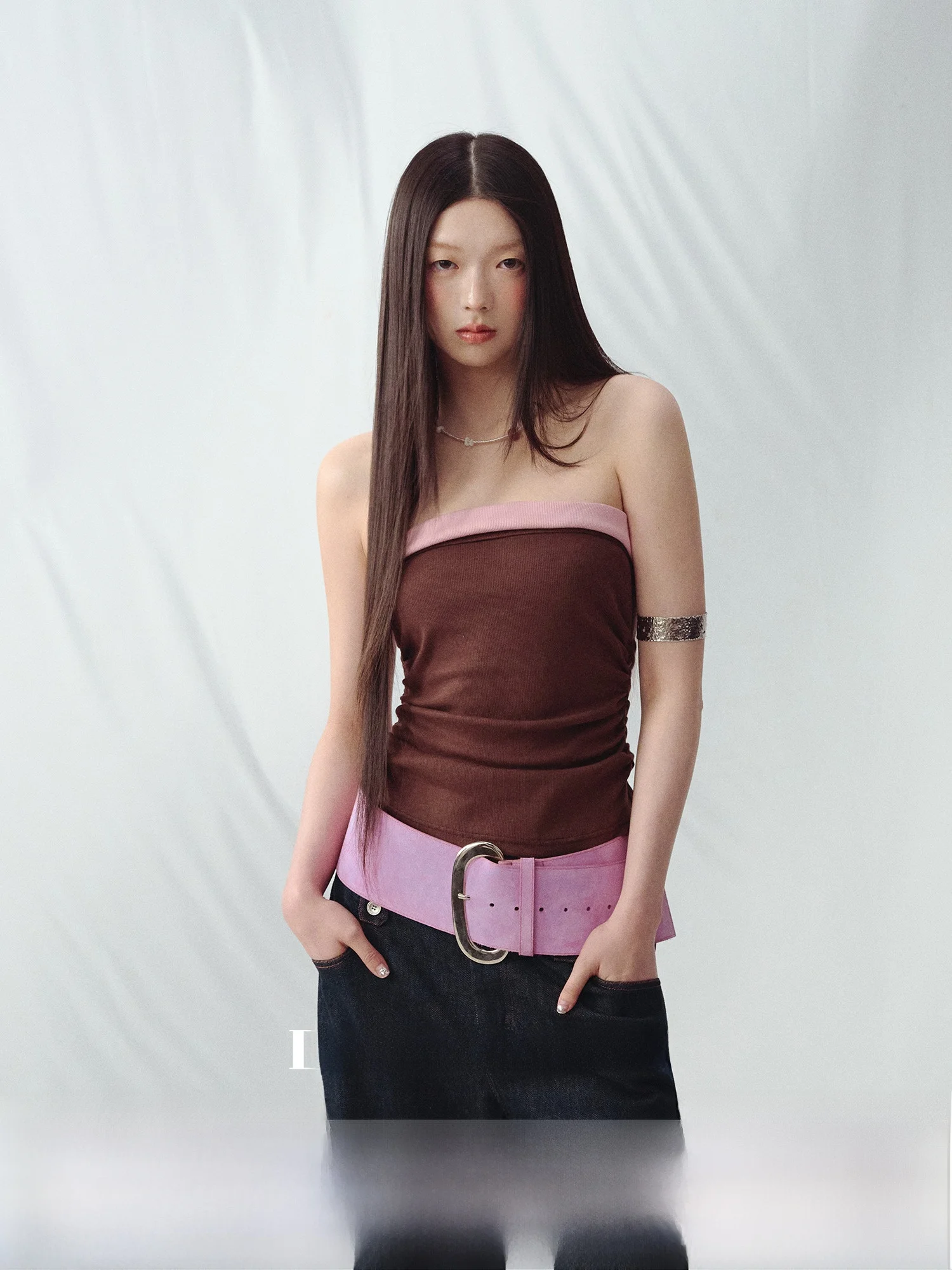 

American Retro Splice Color Blo Tube Top Strap Women's Slim Fit Sexy Cotton Blend Vest La Lune Du Ciel Design Summer Beau