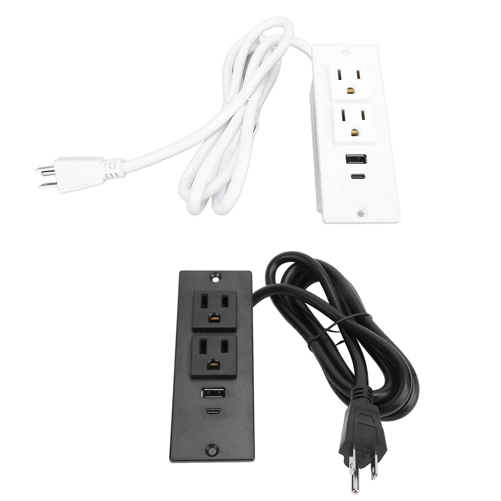 125V Conference Recessed Power Strip Table Socket Furniture Outlet PD 20W Fast Charging 2 USB Ports 1.5m Cord