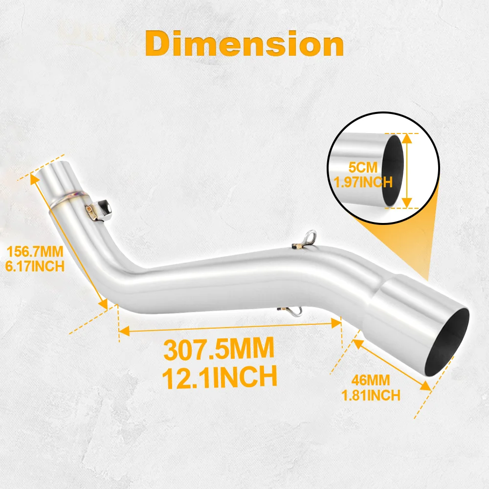 Motorcycle Exhaust Middle Link Pipe Without Muffler Connect Tube DR650 DR 650 SE 1996-2019 2020 2021 2022 2023 2024 For Suzuki